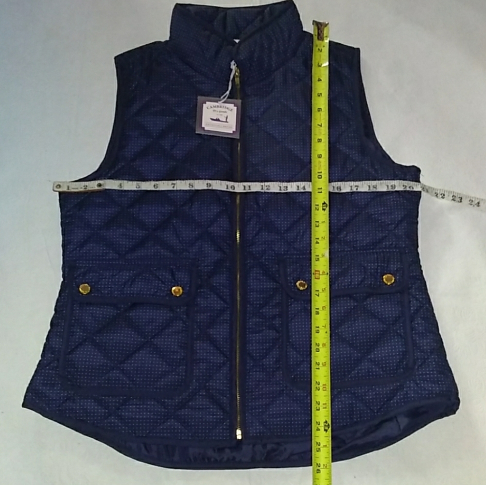 NWT Cambridge Quilted Polka-dot Puffer Vest - Picture 5 of 8